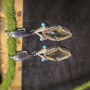 Vintage Precious Gem Dangle Earrings